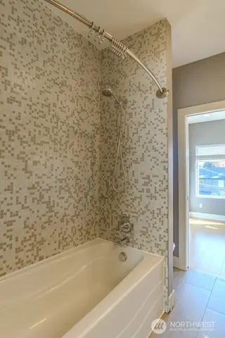 a living room with a large window