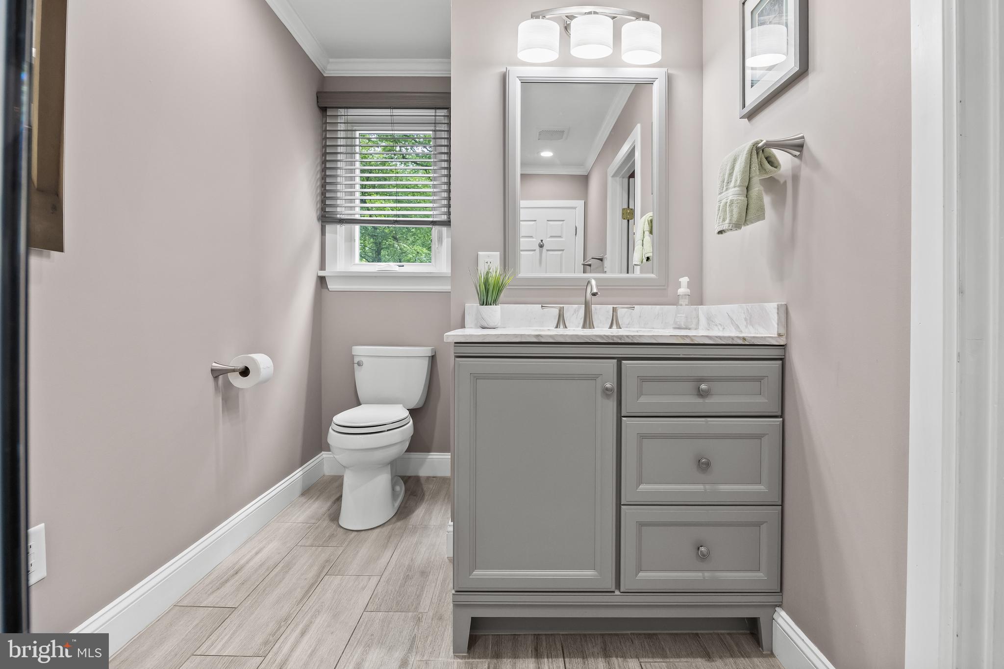 47 Clemson Road Cherry Hill, NJ 08034 - Photo 20 of 50 a bathroom with a toilet a sink and mirror