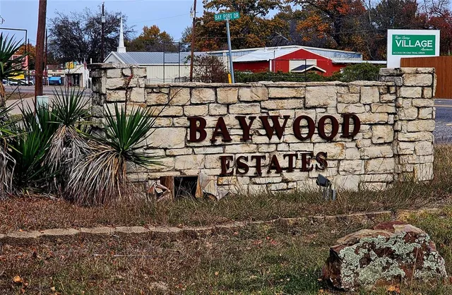 a view of outdoor space with trees all around