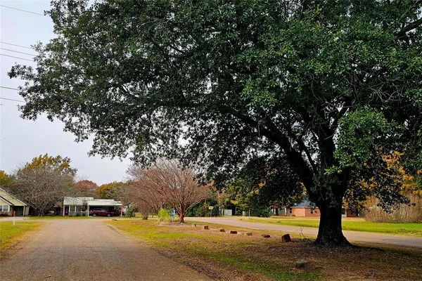 a view of a street with a building in the background