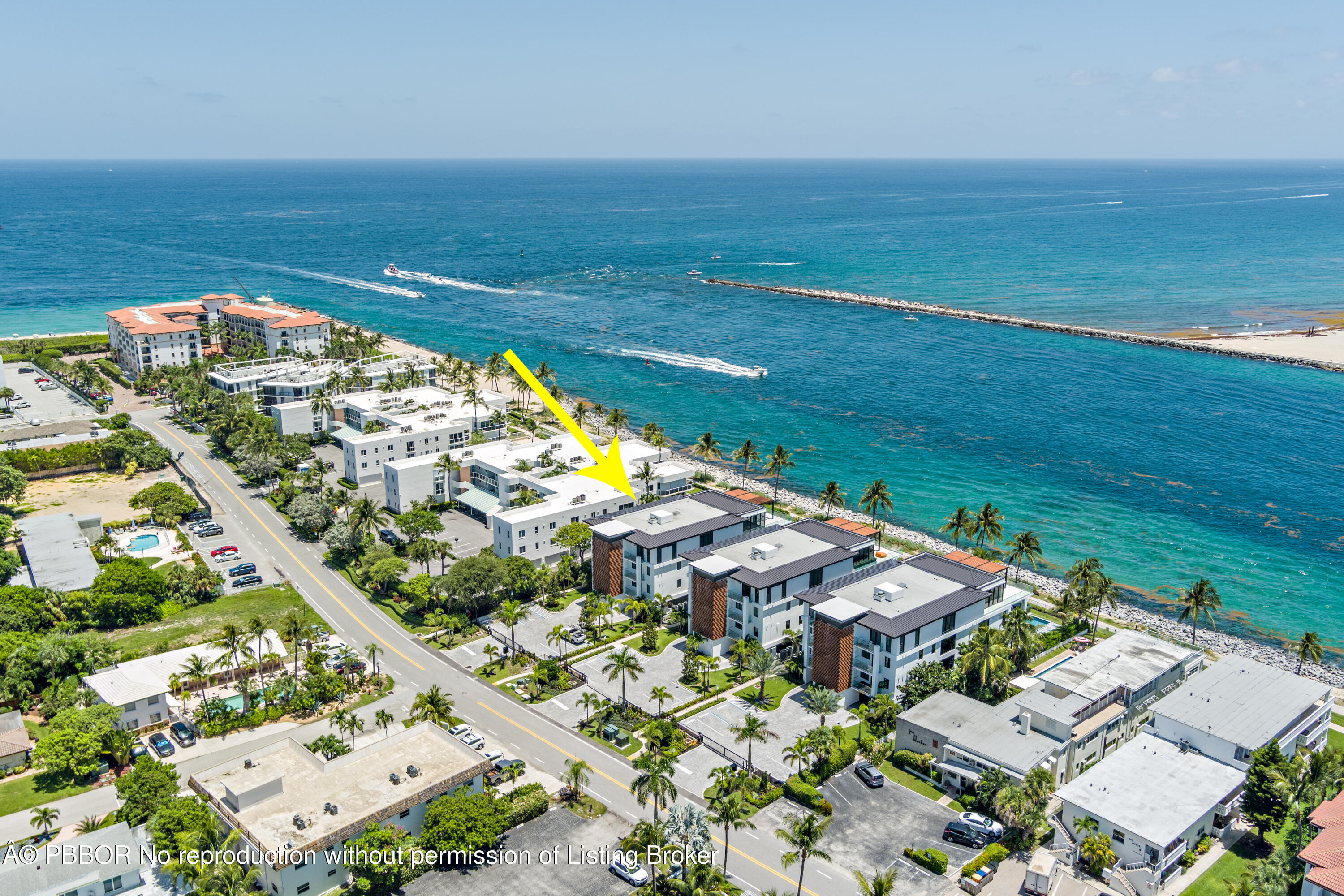 150 Inlet Way, Unit 1E Palm Beach Shores, FL 33404 - Photo 38 of 41 an aerial view of a house with a ocean view