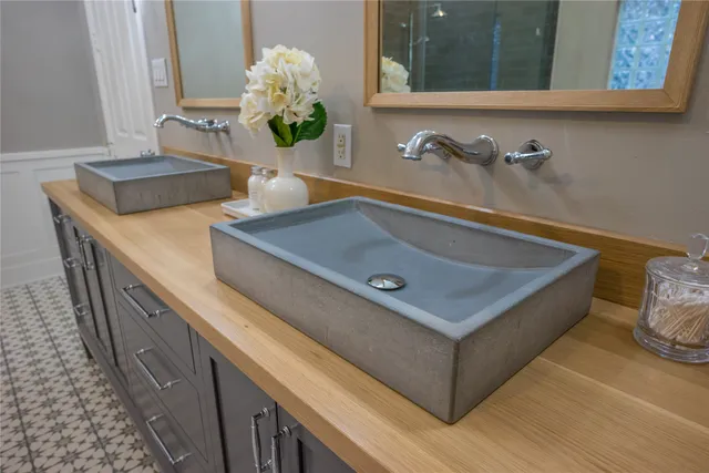 a bathroom with a shower