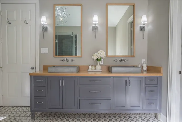 a front view of a house having patio