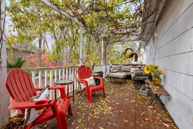 a outdoor living space with patio furniture