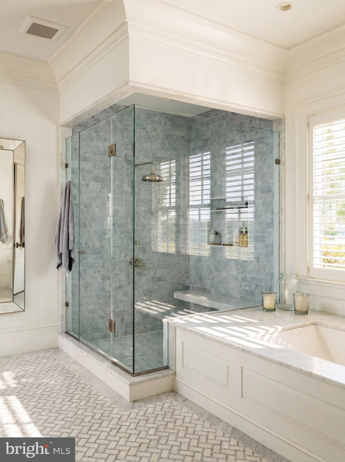 7316 Old Carters Mill Road The Plains, VA 20198 - Photo 25 of 50 a bathroom with a shower and a sink mirror