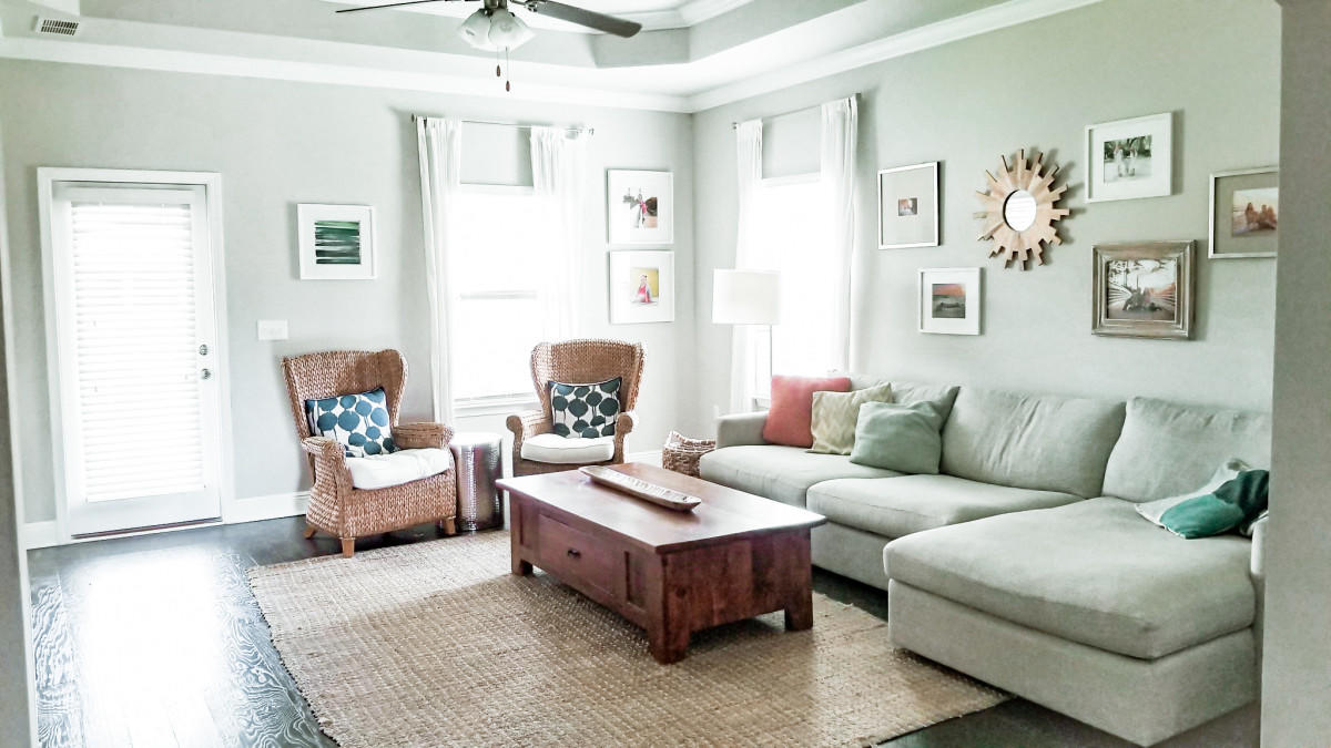 118 Pin Oak Loop Santa Rosa Beach, FL 32459 - Photo 6 of 15 a living room with furniture and a chandelier