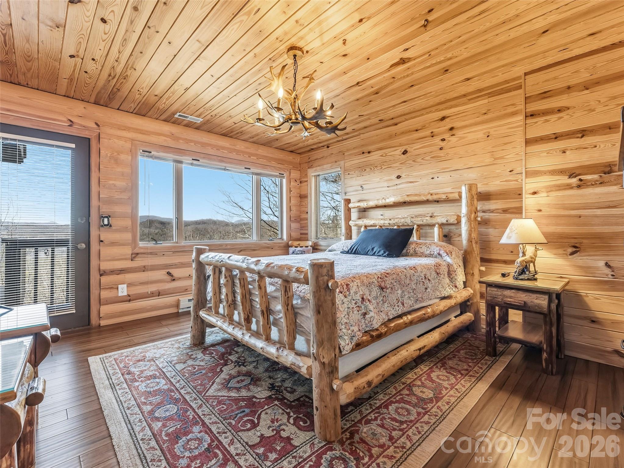 101 Ruffed Grouse Road Brevard, NC 28712 - Photo 35 of 38 a bedroom with a bed and wooden floor