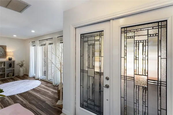 a living room with furniture