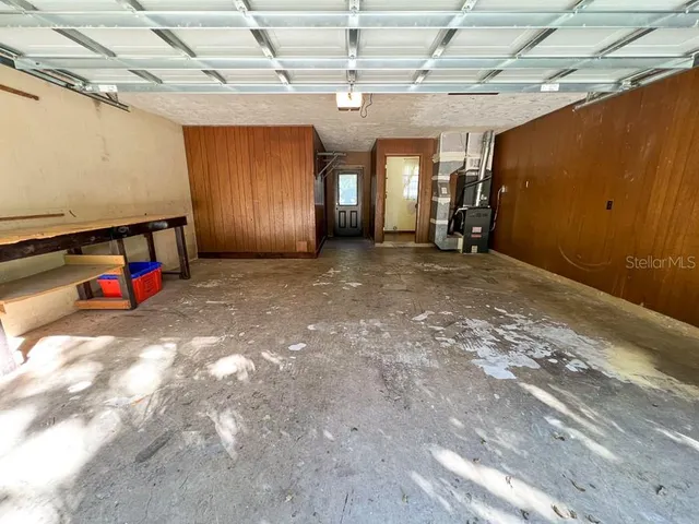 a view of a room with garage