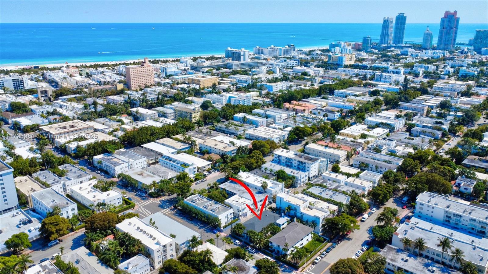 Flamingo-Lummus Miami Beach, FL 33139 - Photo 60 of 63 an aerial view of a city with lots of residential buildings and ocean view in back