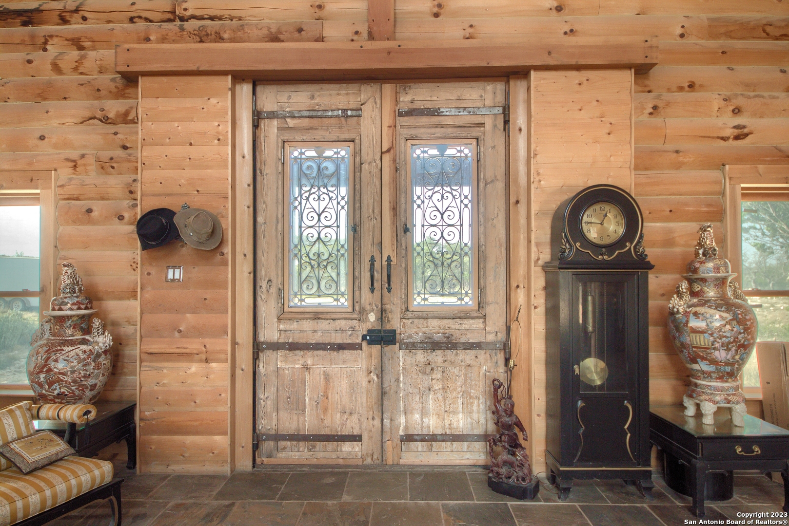 514 Centerfork Road Doss, TX 78618 - Photo 35 of 51 a bathroom with a granite countertop window and a shower