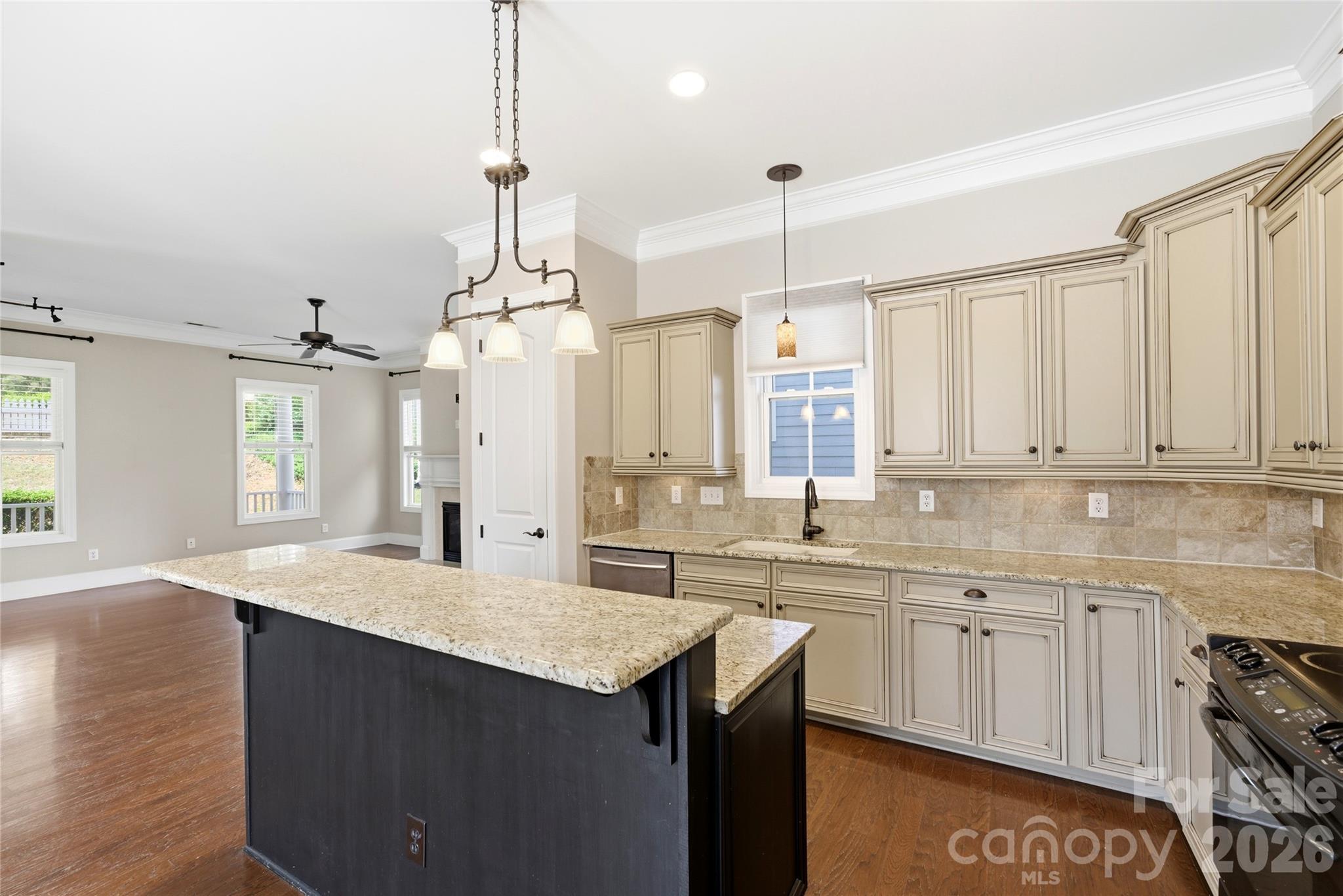 10227 Sam Meeks Road Pineville, NC 28134 - Photo 7 of 27 a kitchen with granite countertop a sink a stove and cabinets
