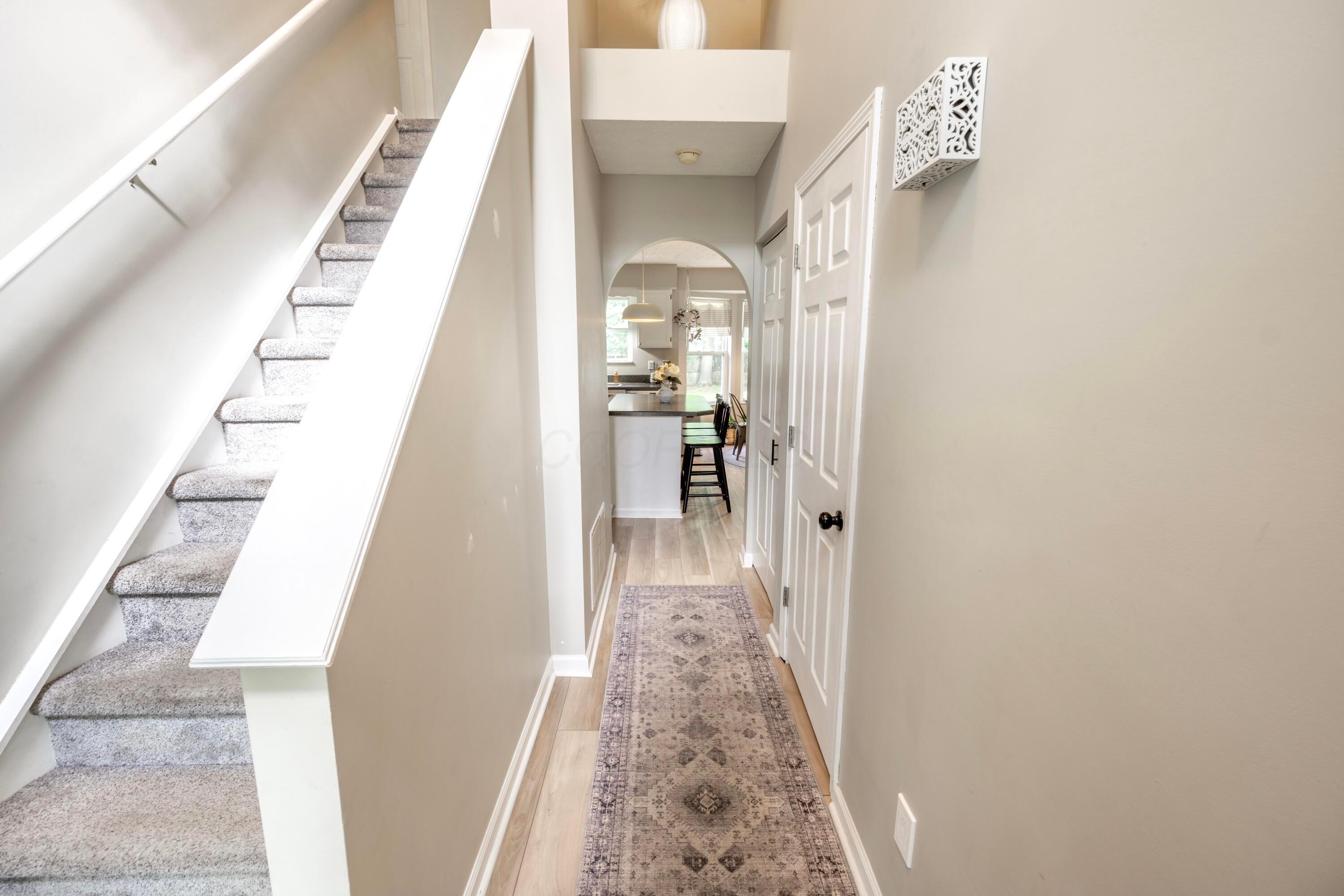 160 Kettering Bend Delaware, OH 43015 - Photo 19 of 49 Let's go upstairs. Gray carpet provides comfort and runs throughout the second level.