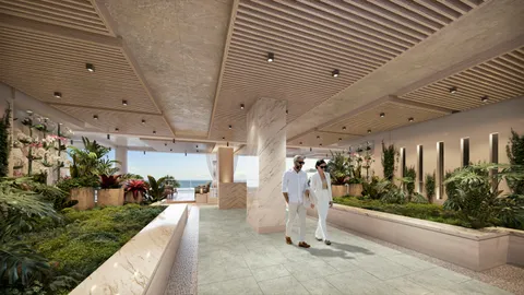 a view of a garage with plants