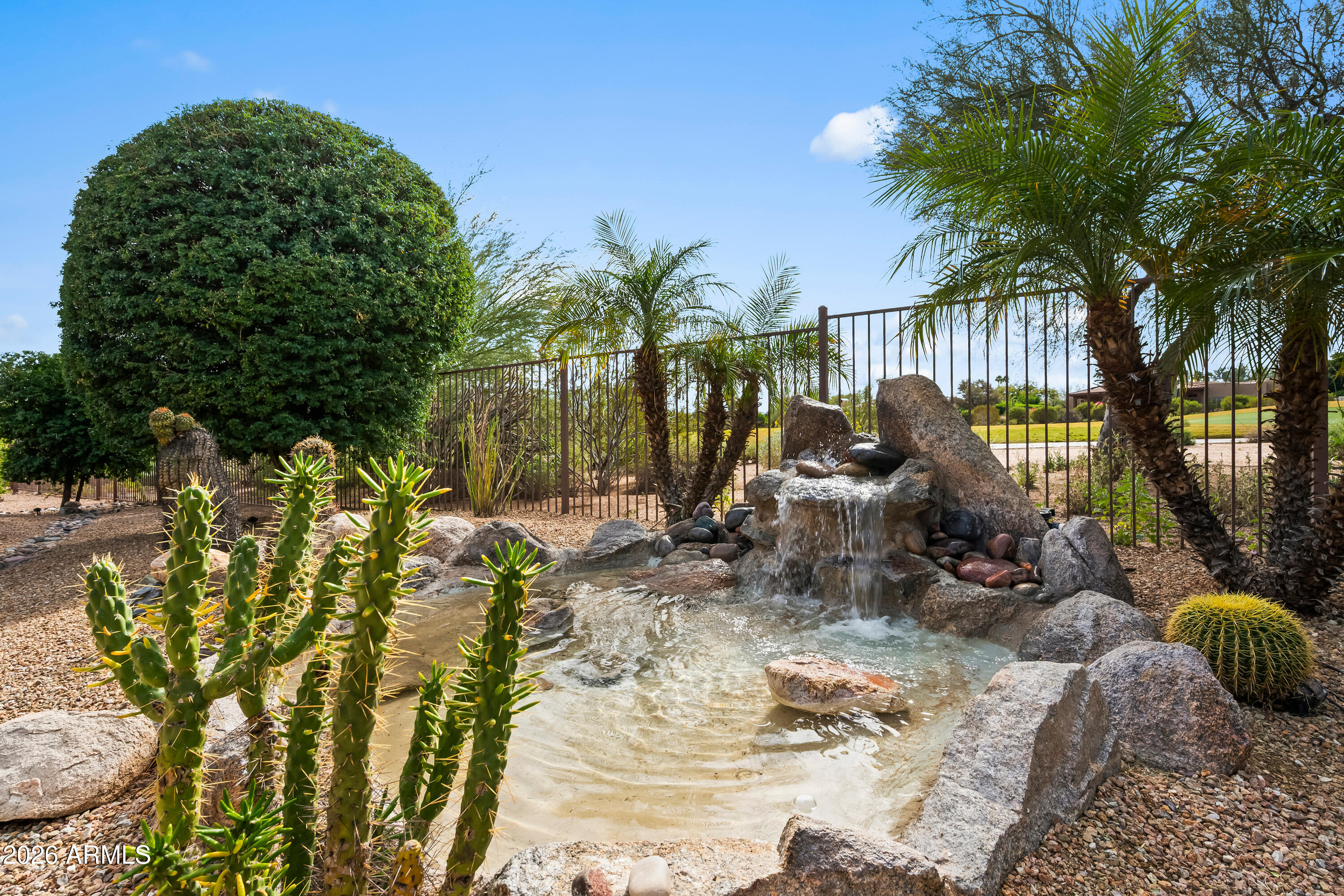 18513 East Agua Verde Drive Rio Verde, AZ 85263 - Photo 39 of 42 a view of a backyard with plants and palm trees