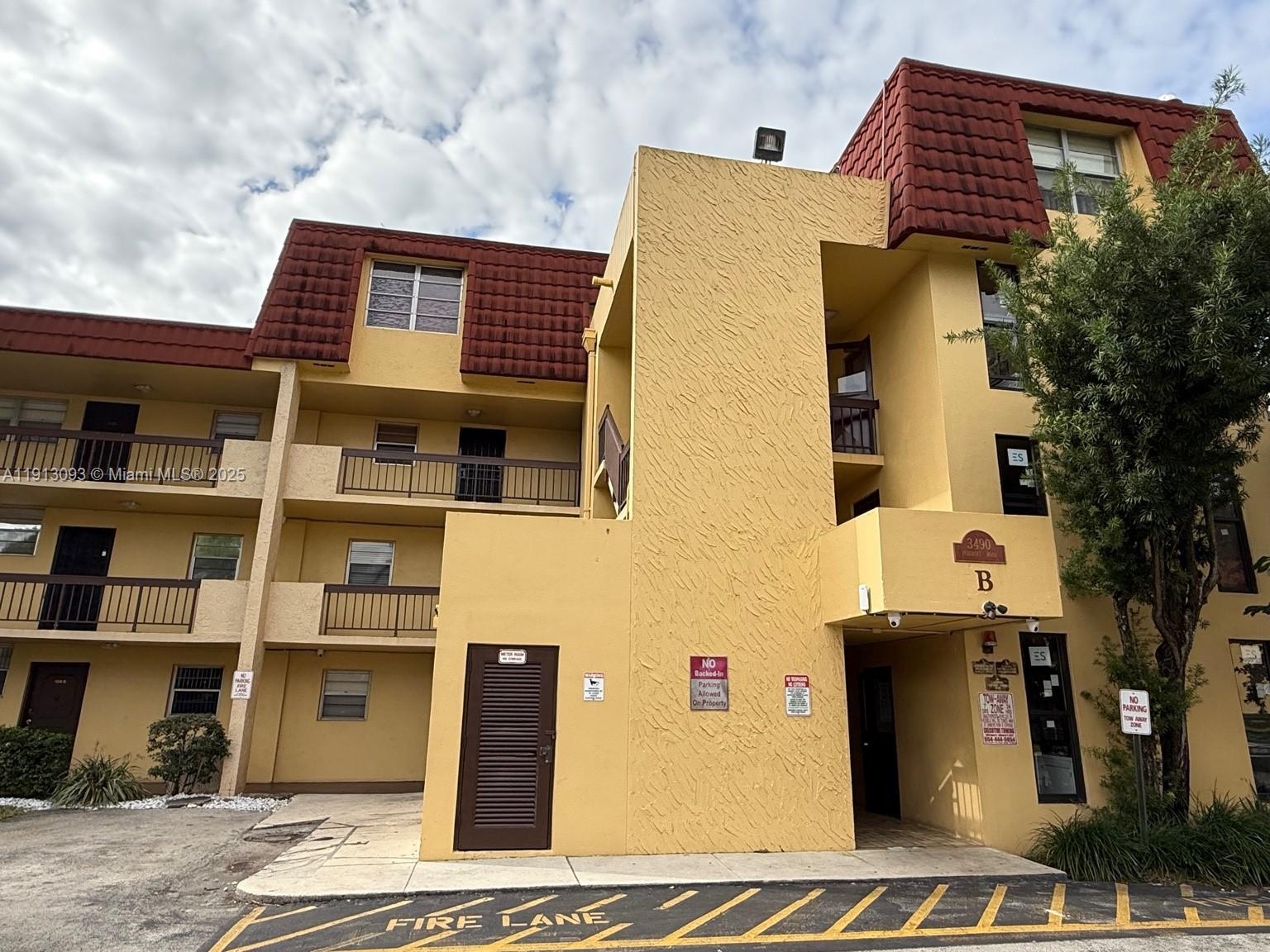 a front view of a building