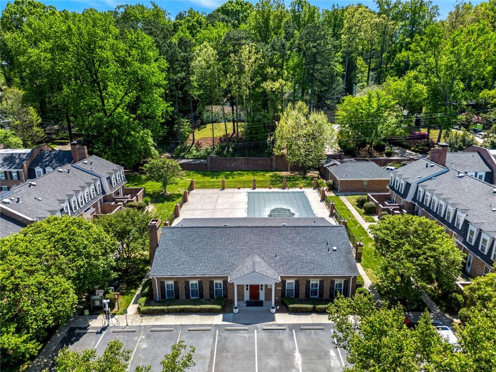 9 Scotland Place Northwest Atlanta, GA 30318 - Photo 41 of 49 an aerial view of a house with swimming pool and patio