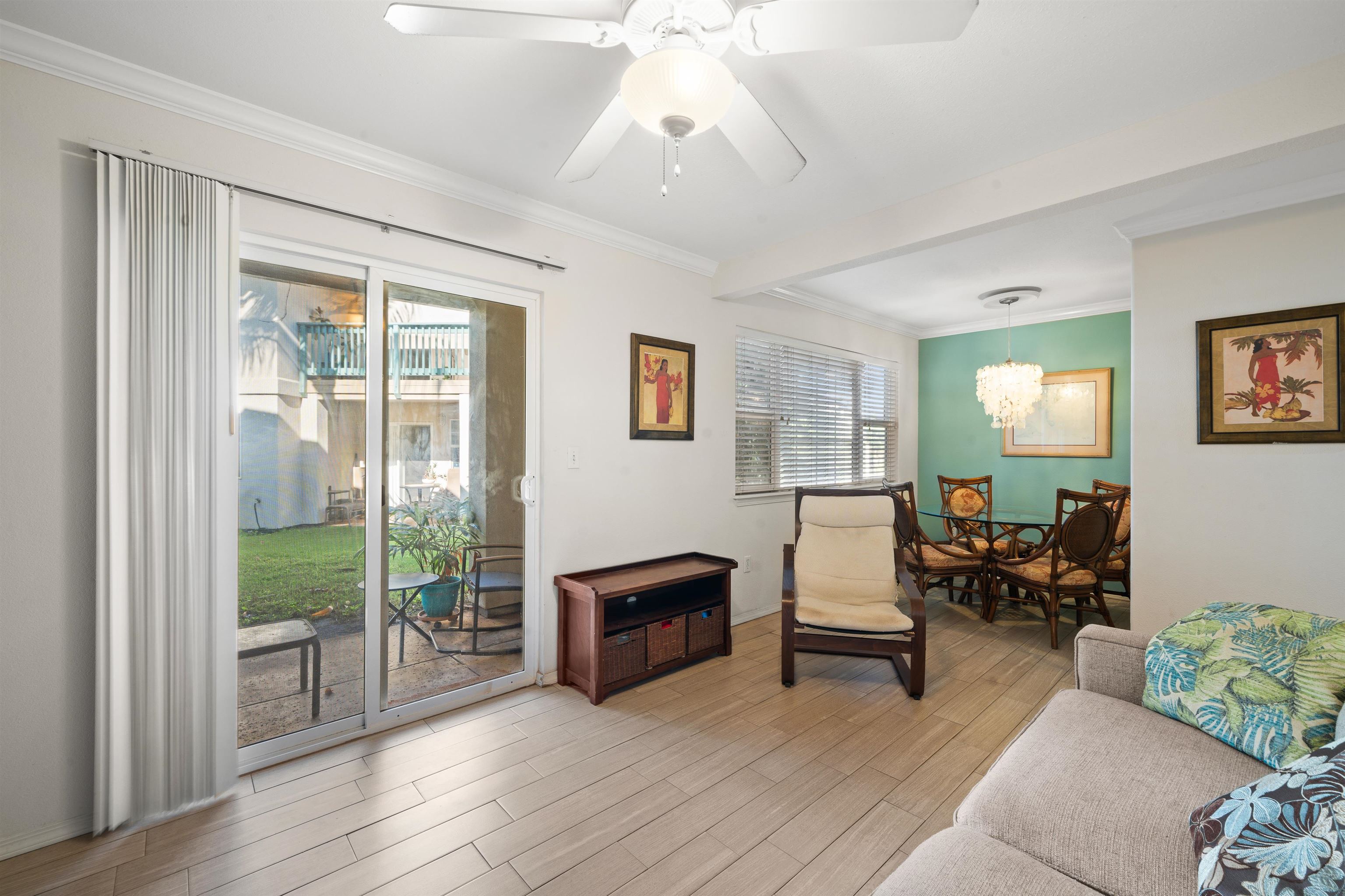 65 Halili Lane, Unit 10F Kihei, HI 96753 - Photo 10 of 48 a living room with furniture and a fireplace
