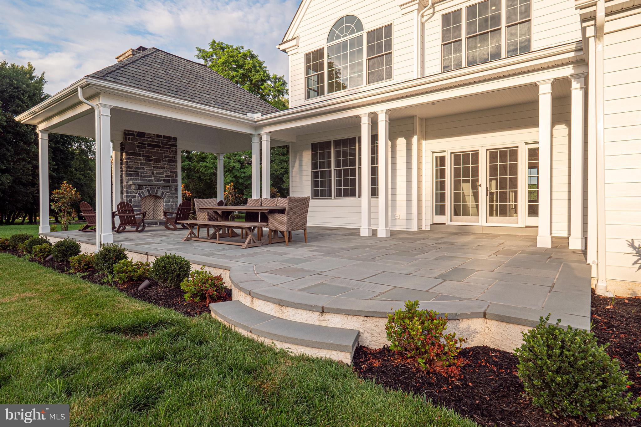 32 Oakland Road Chadds Ford, PA 19317 - Photo 53 of 76 Stone Patio- Partially covered with fireplace
