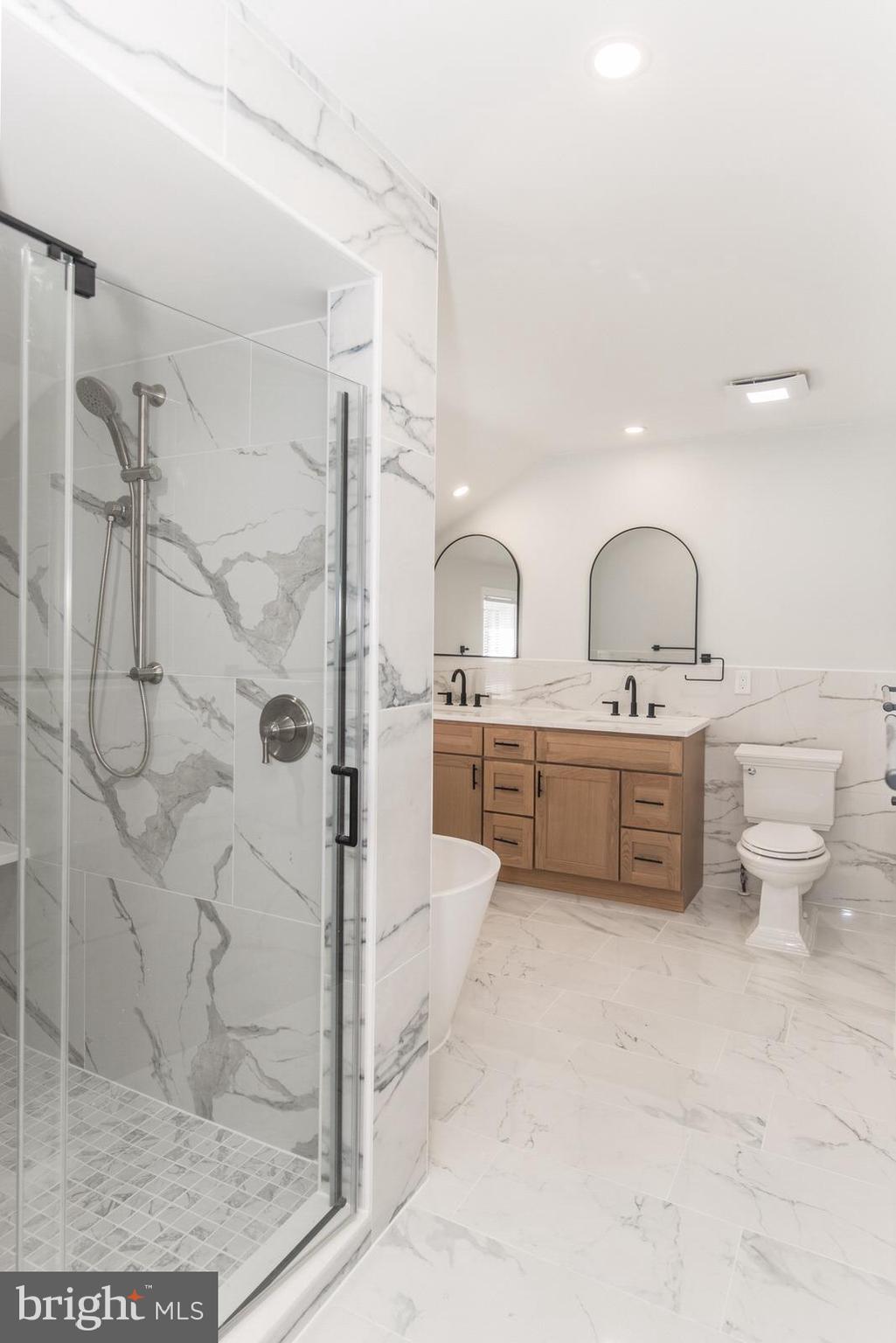 558 Sentinel Road Moorestown, NJ 08057 - Photo 68 of 144 a bathroom with a double vanity sink mirror and shower