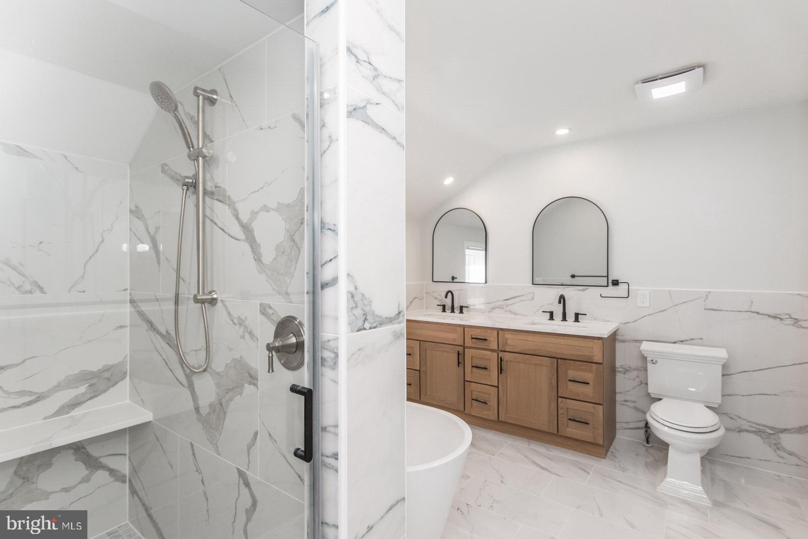 558 Sentinel Road Moorestown, NJ 08057 - Photo 72 of 144 a bathroom with a double vanity sink toilet and shower