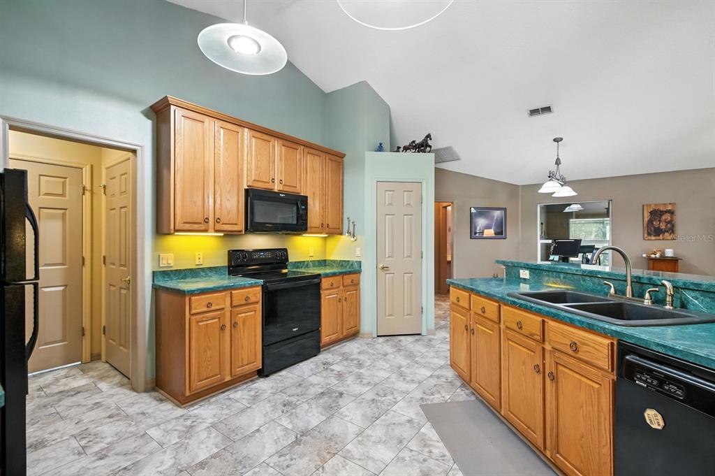 29933 Fullerville Road DeLand, FL 32720 - Photo 13 of 57 a kitchen with stainless steel appliances granite countertop a sink and a refrigerator