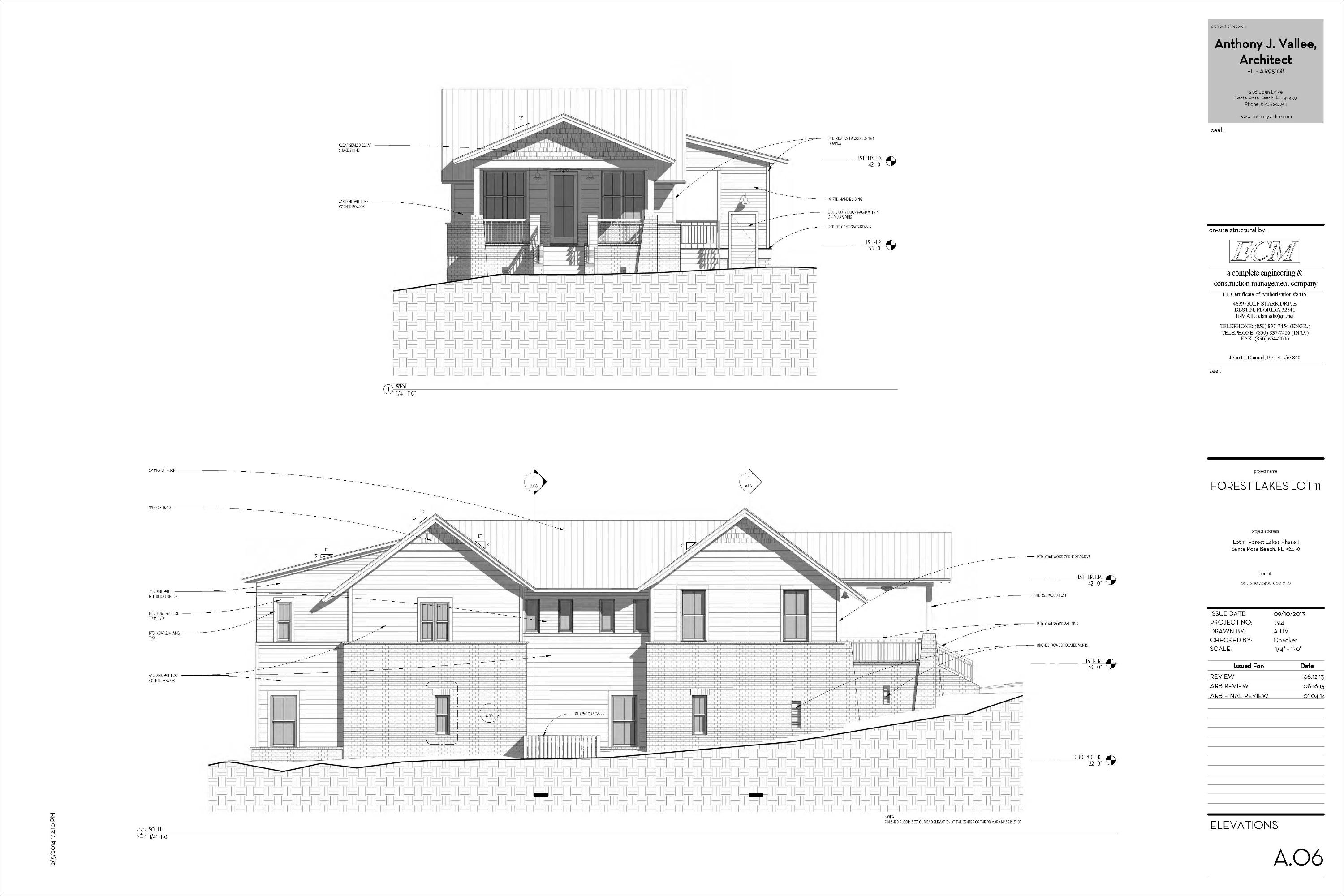 Lot 11 West Okeechobee Santa Rosa Beach Santa Rosa Beach, FL 32459 - Photo 3 of 14 Front & Side Elevations