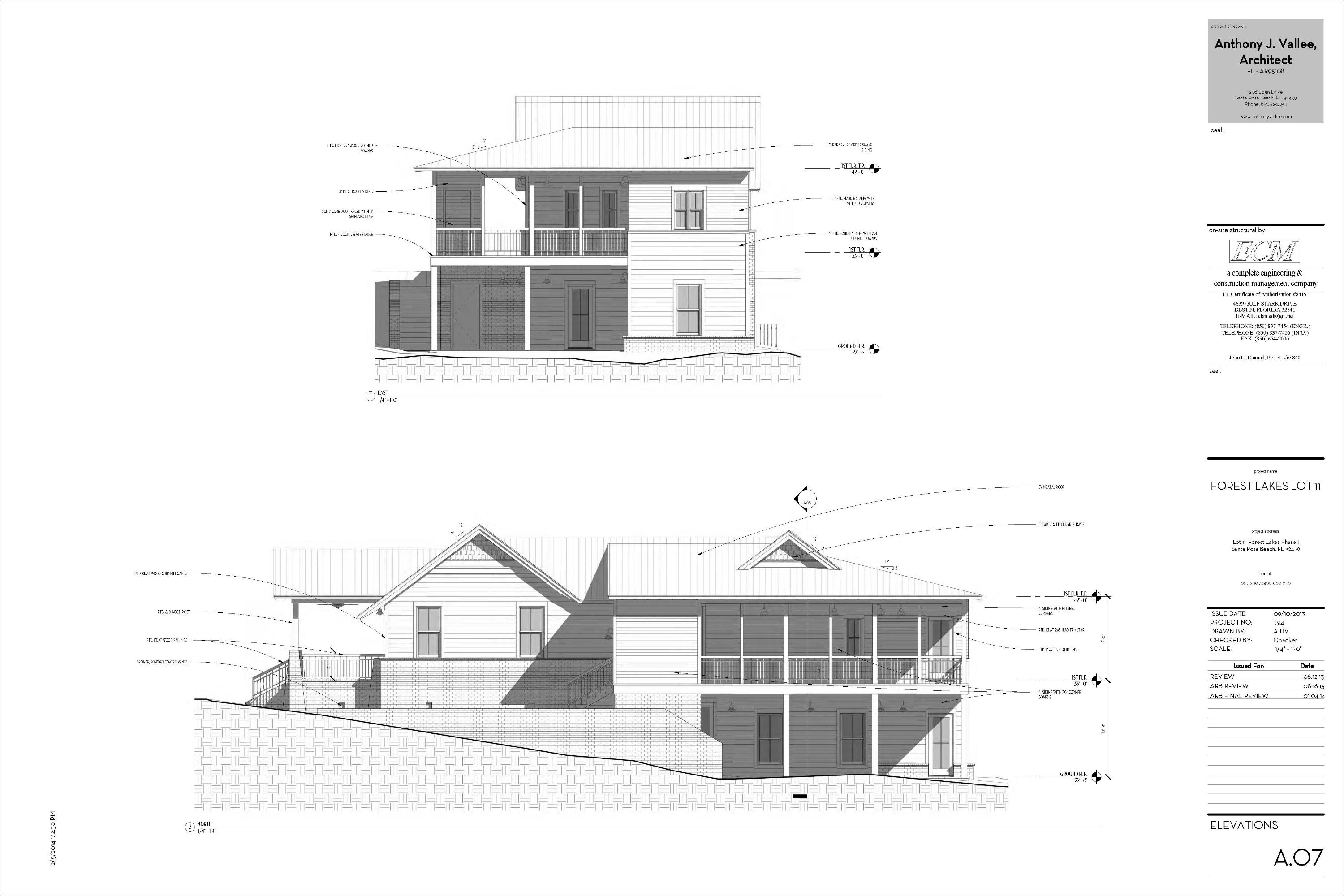 Lot 11 West Okeechobee Santa Rosa Beach Santa Rosa Beach, FL 32459 - Photo 4 of 14 Back & Side Elevations