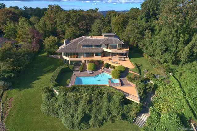 an aerial view of a house