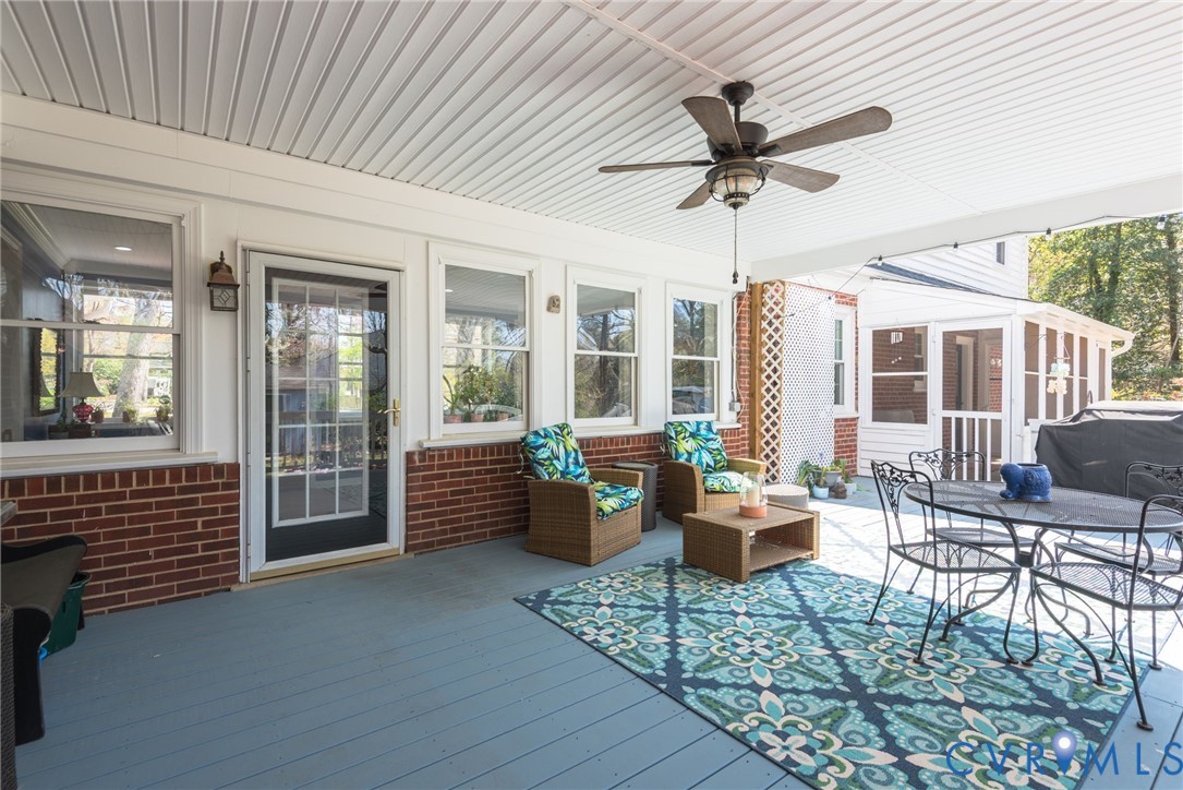 1400 Buford Road North Chesterfield, VA 23235 - Photo 46 of 50 Covered Back Porch with Ceiling Fan