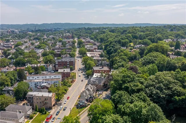 an aerial view of multiple house