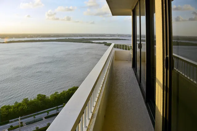 a view of balcony with ocean view