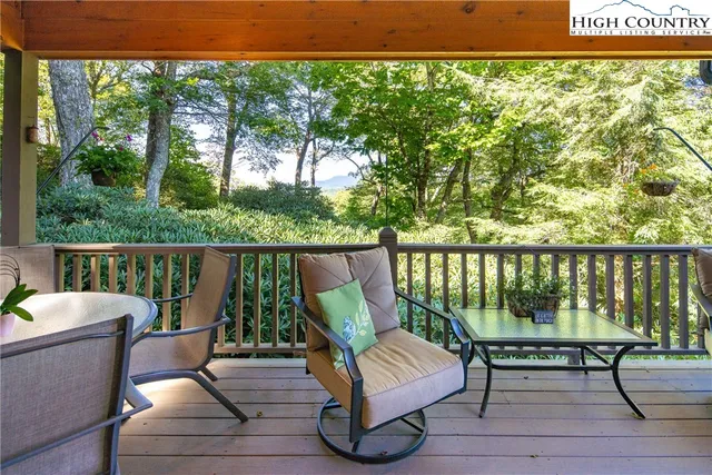 a view of a chairs in a deck