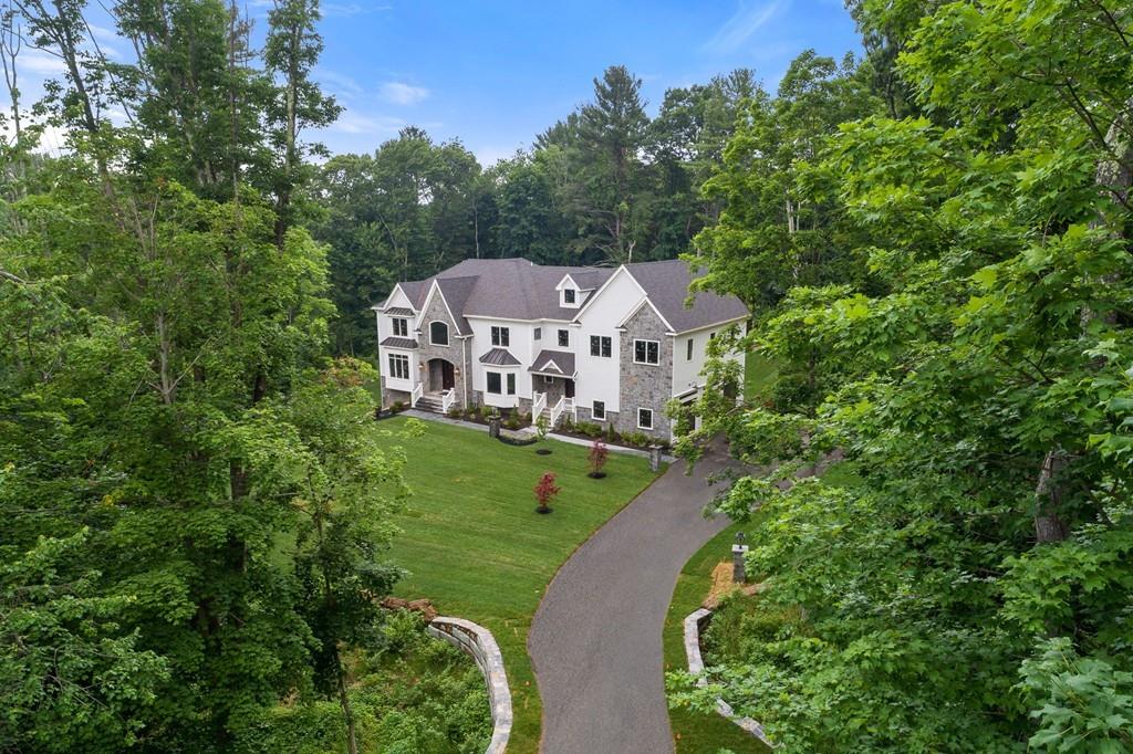 an aerial view of a house