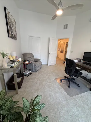 a bedroom with furniture and a bed