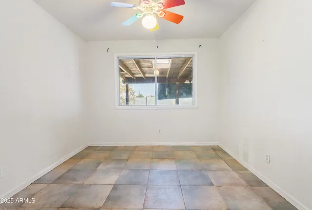 an empty room with a window