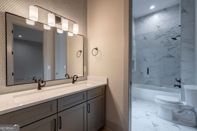 a view of a building with a garden