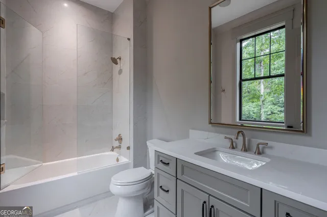 a view of a lake with houses