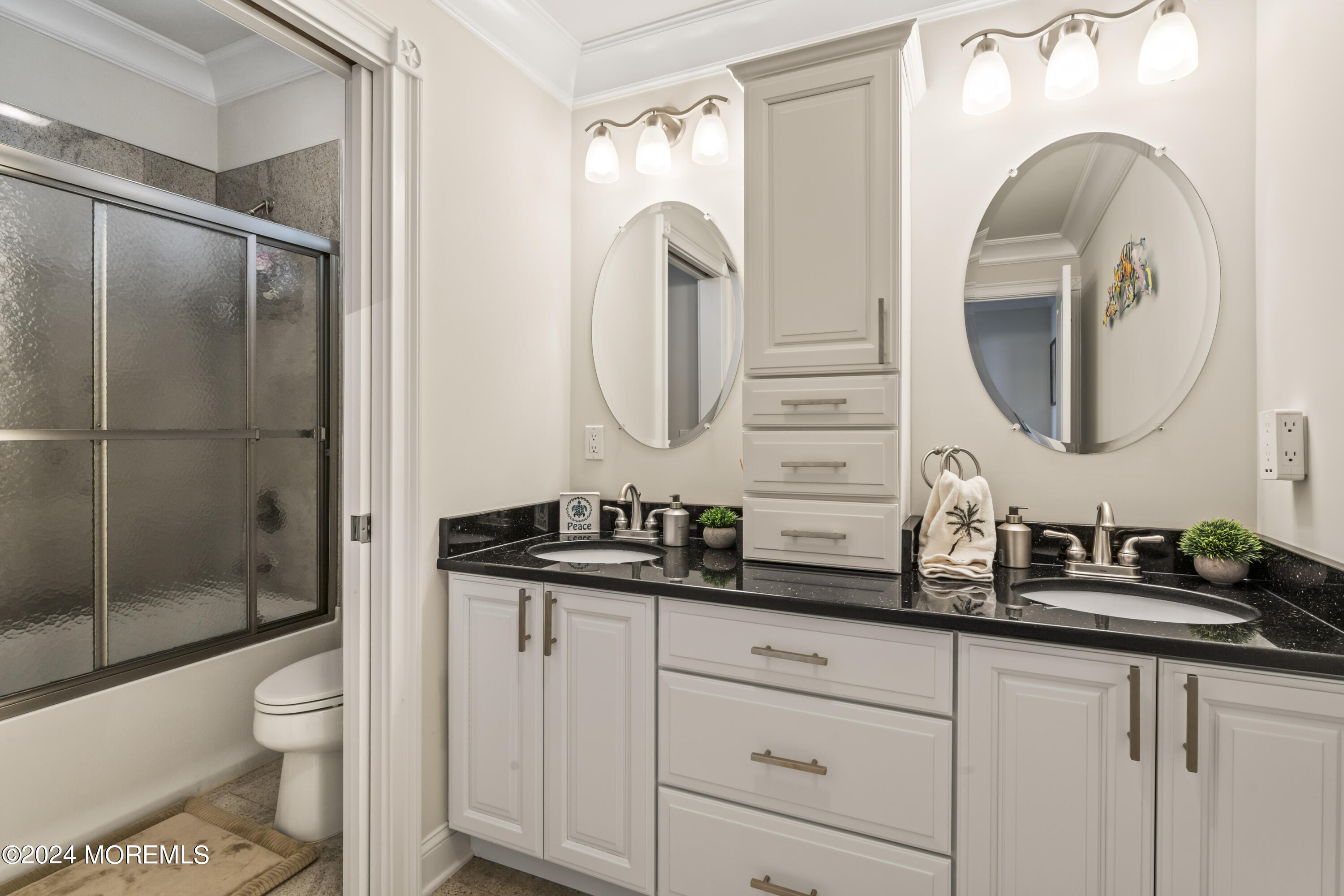 113 Stillwater Road Barnegat, NJ 08005 - Photo 12 of 61 a bathroom with a double vanity sink mirror and toilet