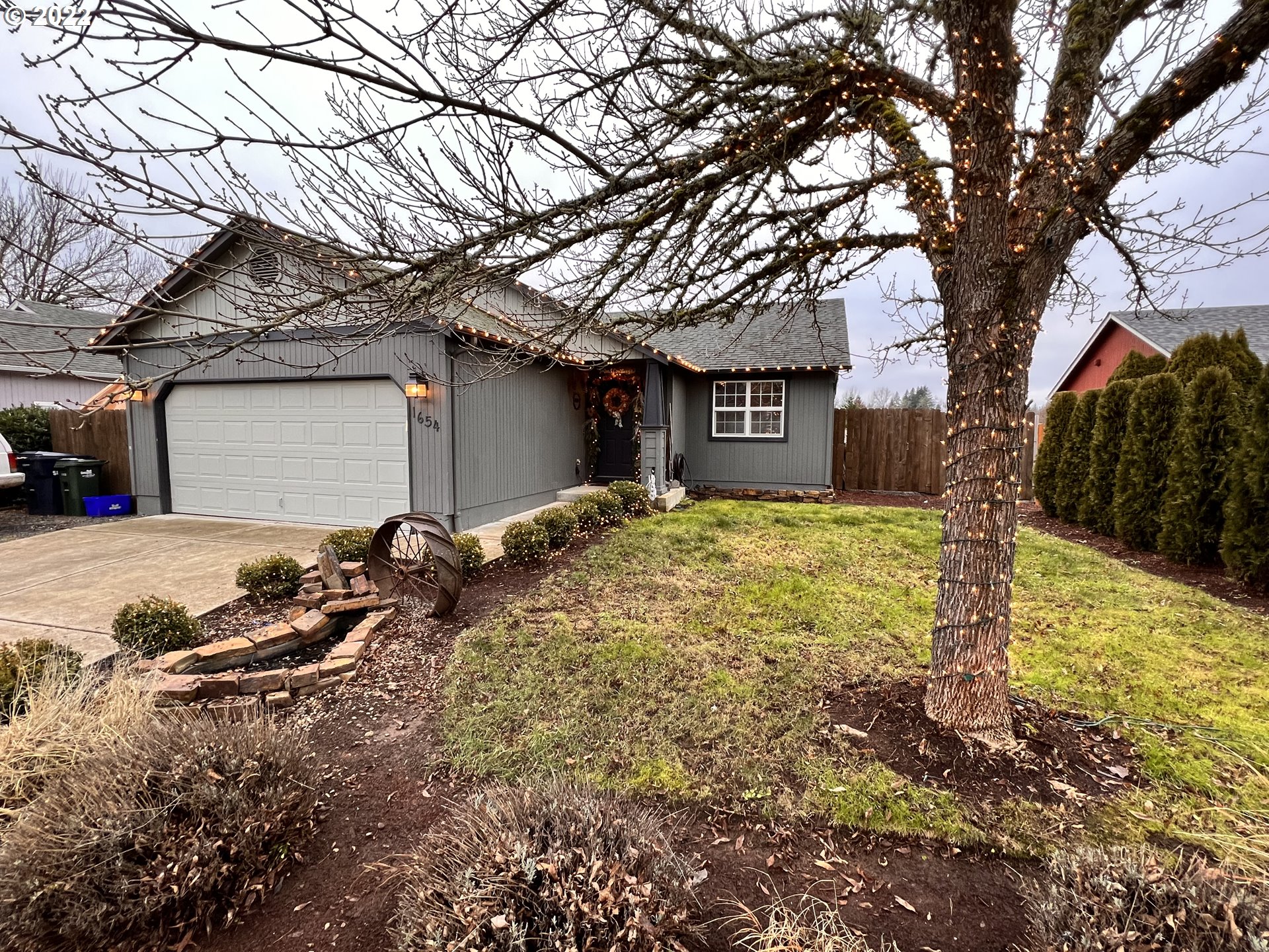 1654 South 59th Street Springfield, OR 97478 - Photo 1 of 15 a view of a yard with plants and a large tree