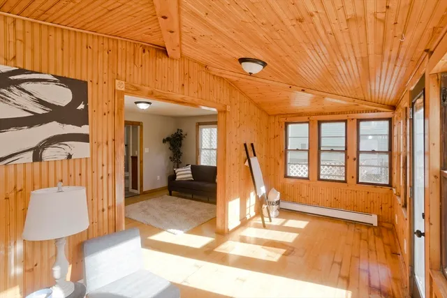 a view of a bathroom with a tub