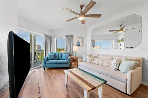 a living room with furniture