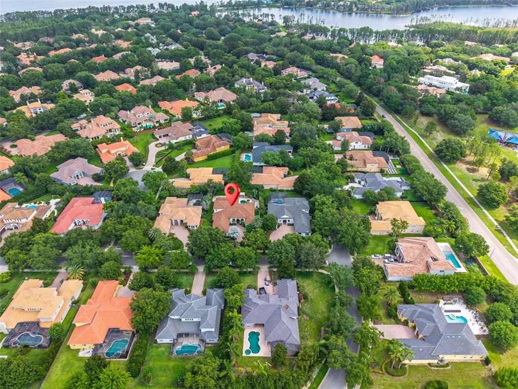 11015 Hawkshead Court Windermere, FL 34786 - Photo 68 of 90 an aerial view of residential houses with outdoor space and swimming pool
