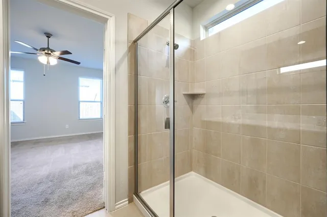 a bathroom with a shower