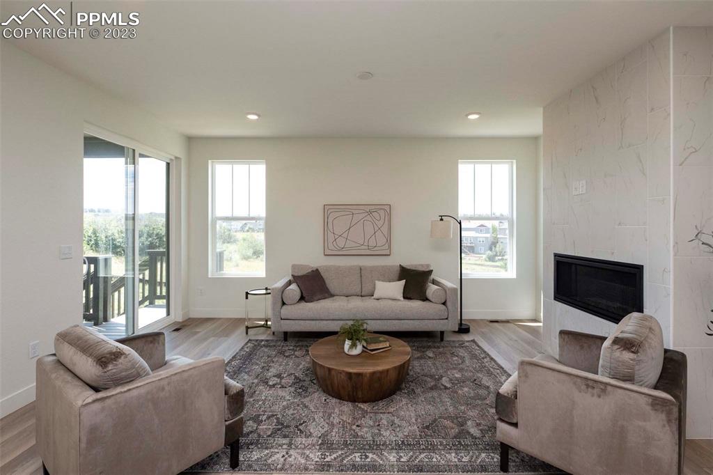 2036 Peachleaf Loop Castle Rock, CO 80108 - Photo 18 of 35 a living room with furniture and a flat screen tv