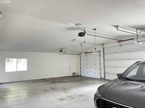 a car parked in a garage