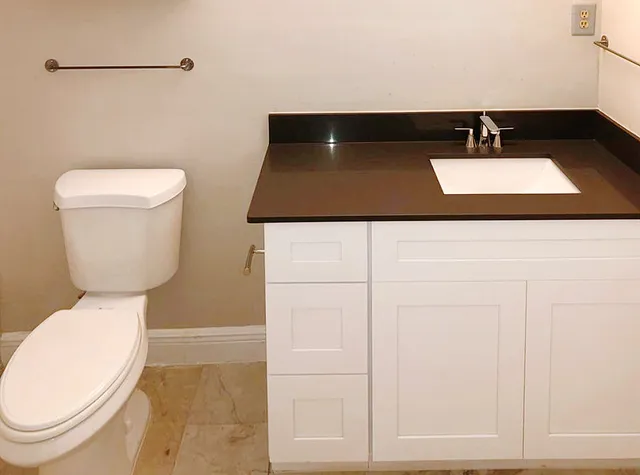 a bathroom with a toilet and a sink