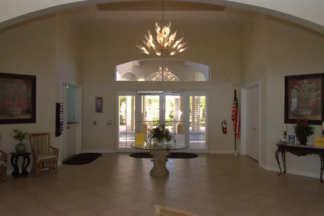 a view of outdoor space with garden and entertaining space