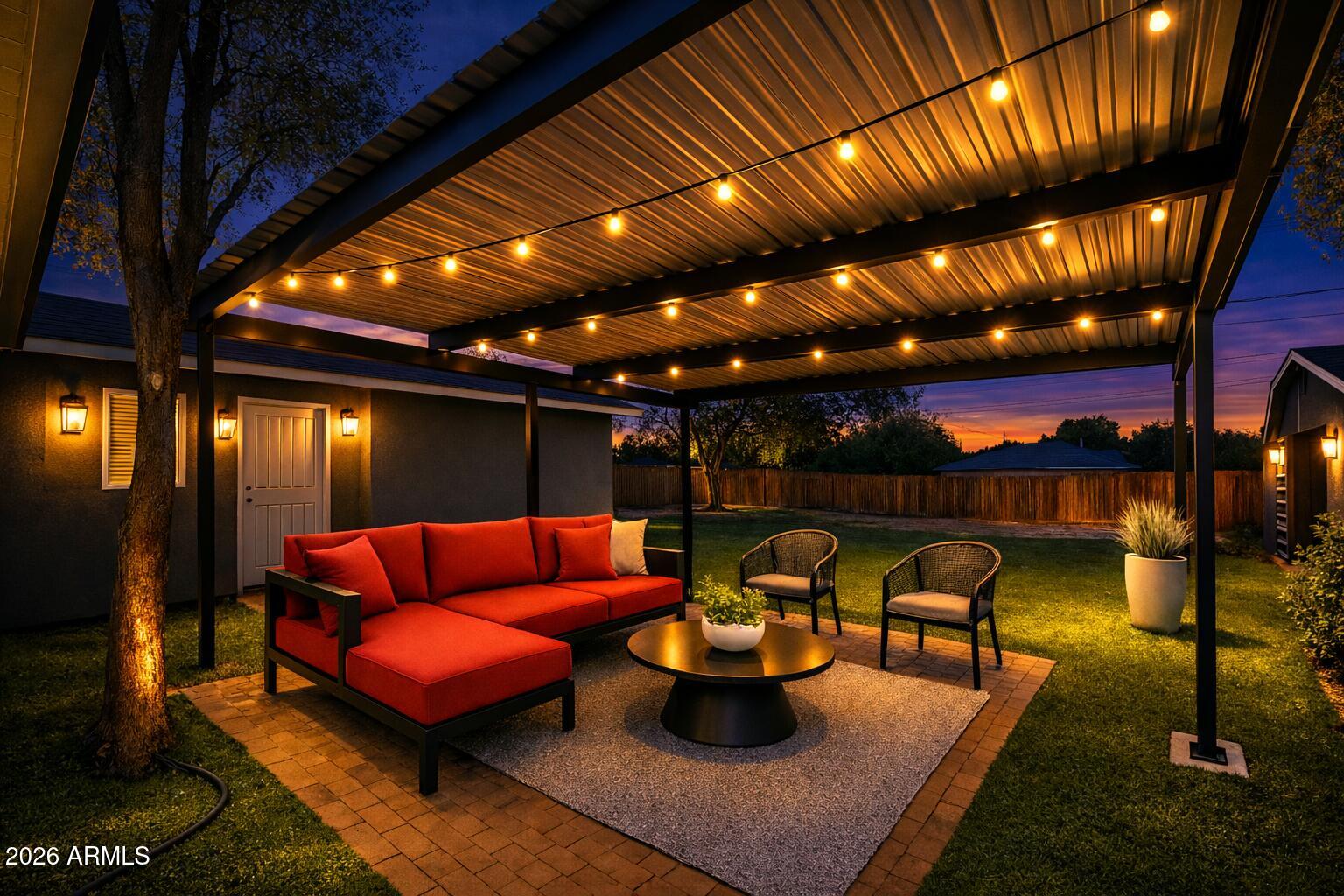 6842 North 14th Street Phoenix, AZ 85014 - Photo 30 of 53 Back patio twilight