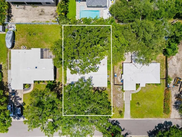 an aerial view of a residential houses